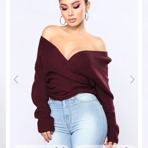 Fashion Nova wrap sweater